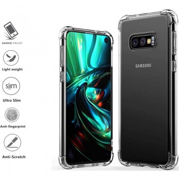 Silikoninis-Anti shock 1 mm. storio Samsung galaxy s10e dėklas - permatomas
